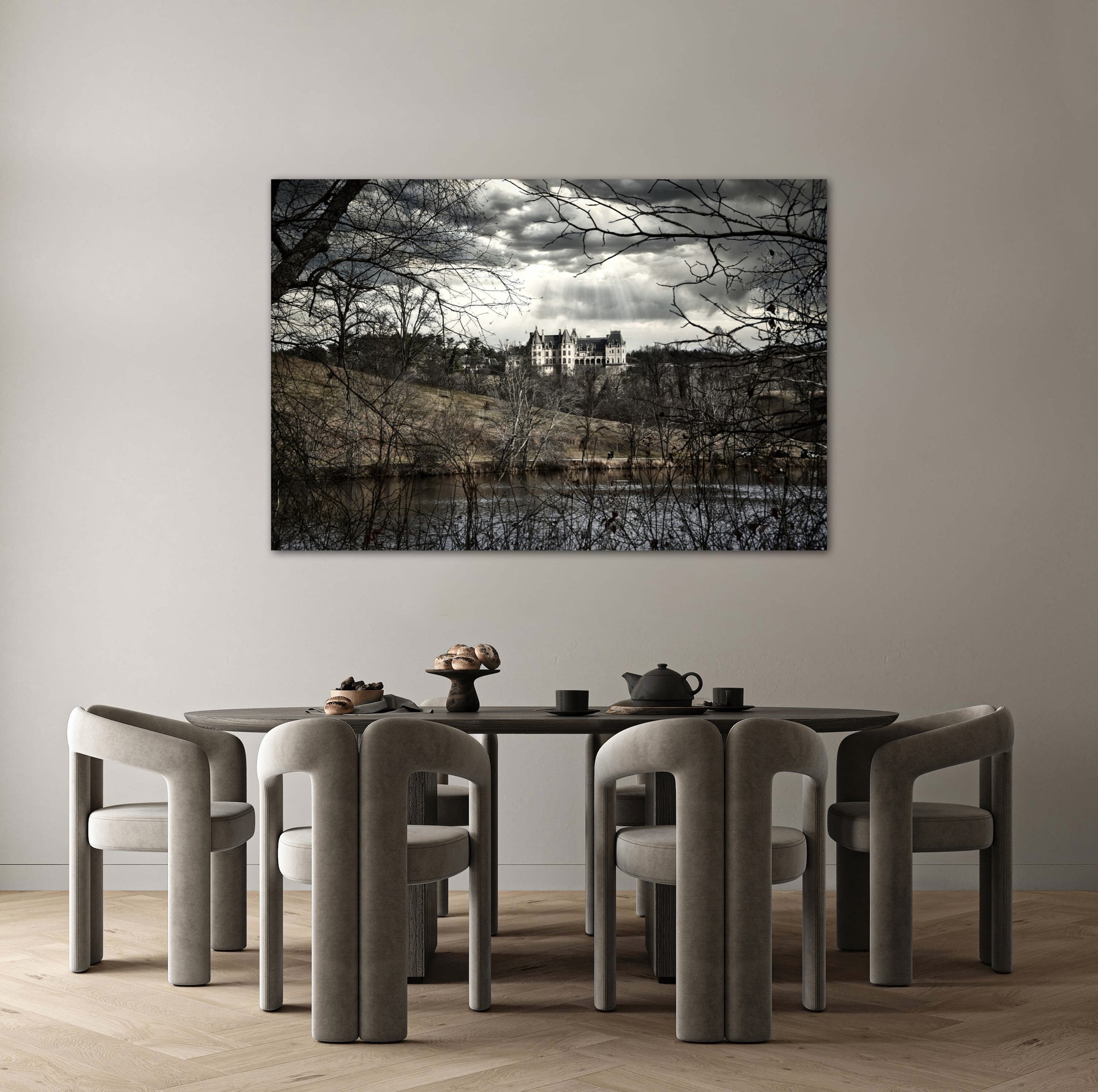 Travel Biltmore Estate photography canvas print on dining room wall