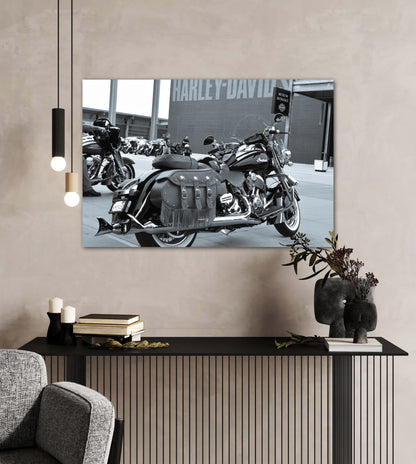 Travel Harley Davidson Museum photography canvas print on living room wall