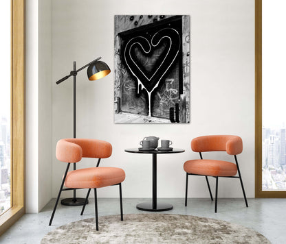 Travel Tampa streetview heart graffiti canvas print in living room