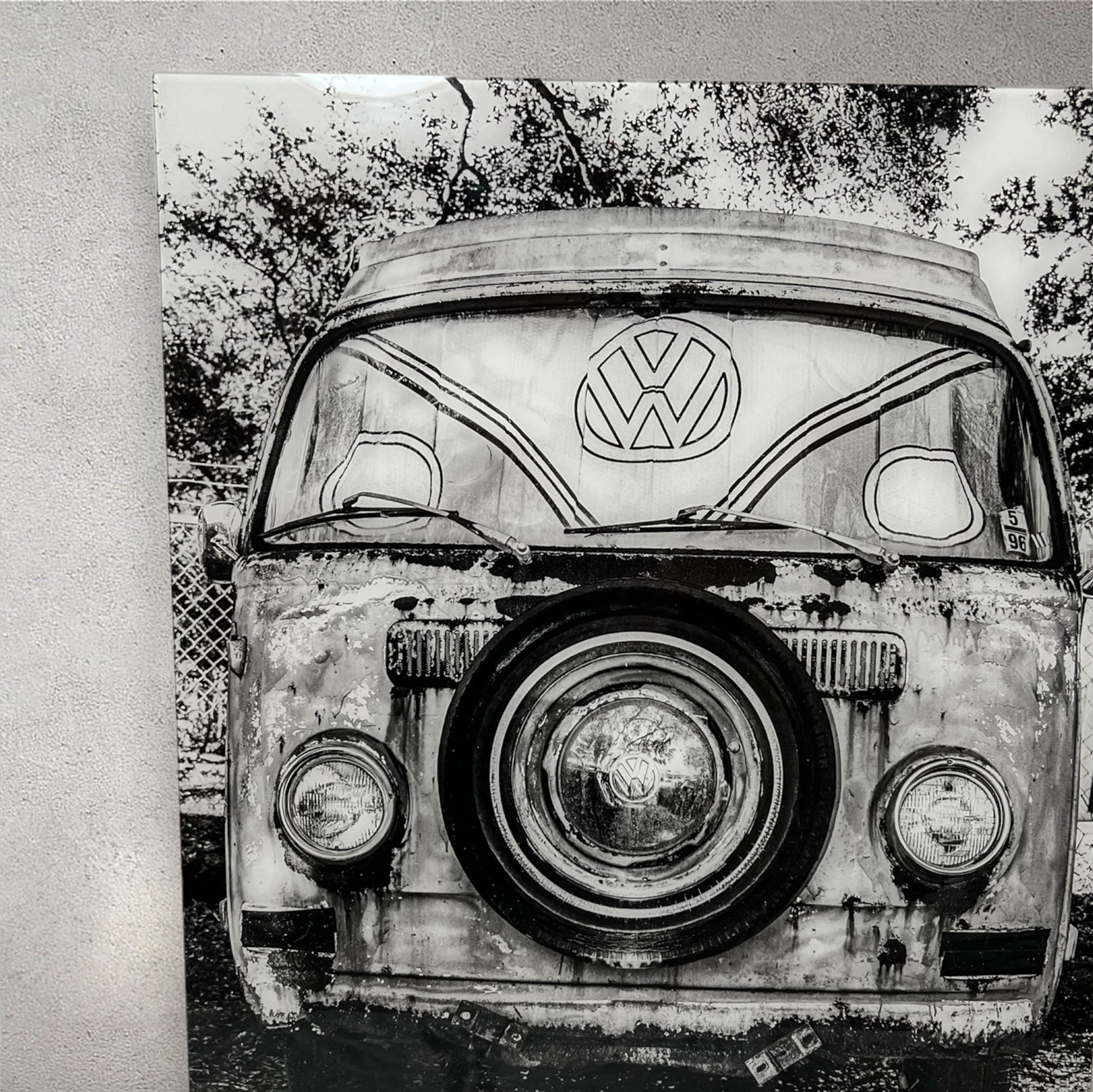 Vintage Volkswagen junkyard van acrylic print