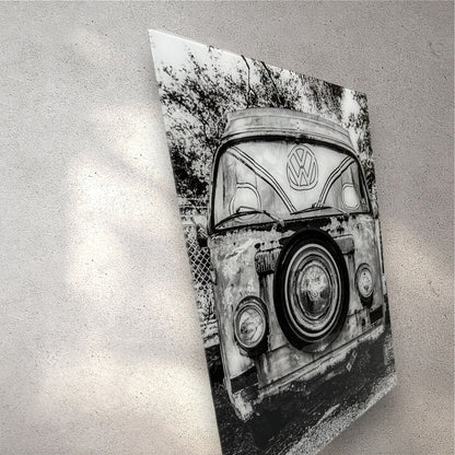 Vintage Volkswagen junkyard van acrylic print side view