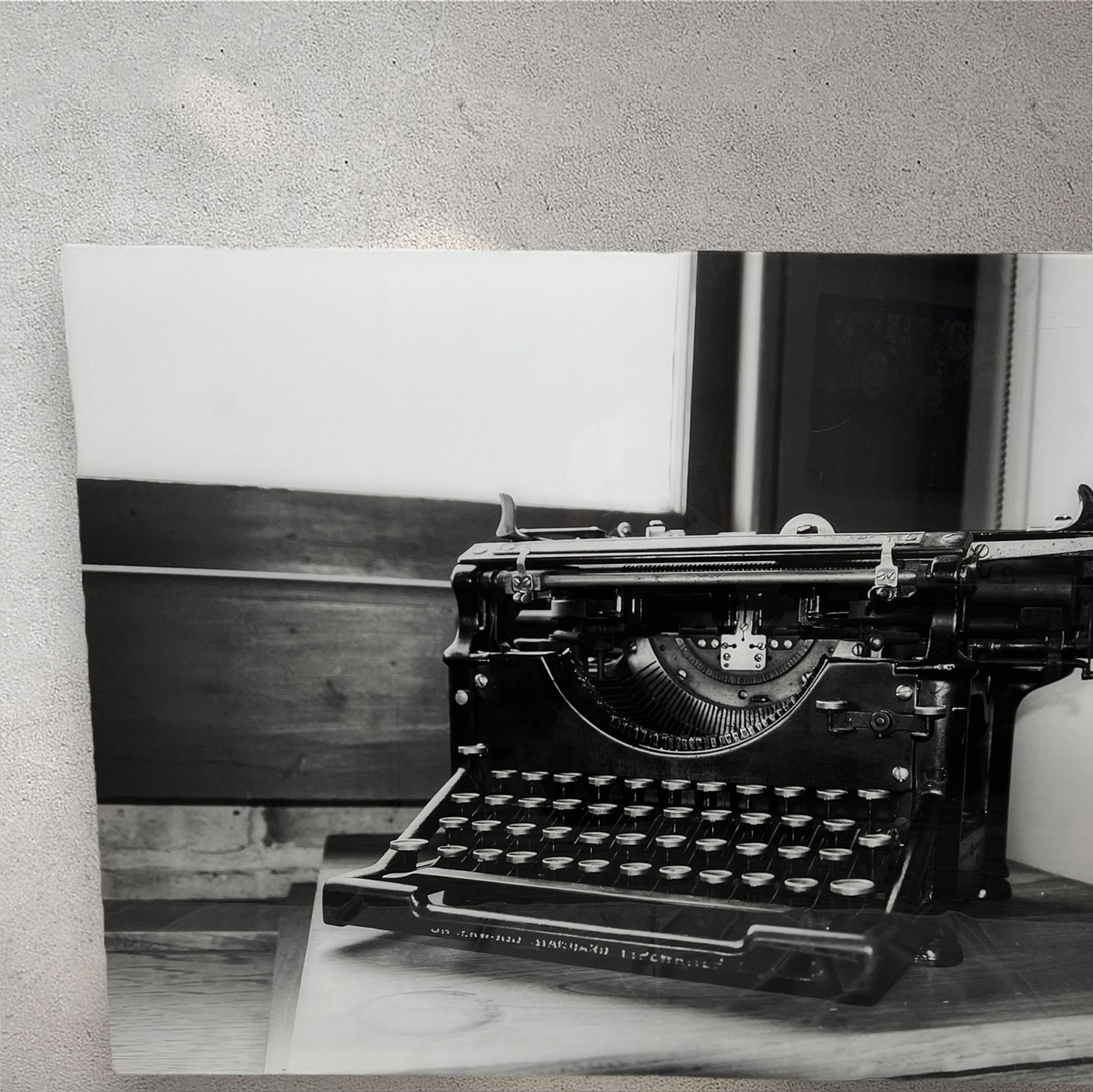 Antique typewriter on desk photography acrylic print