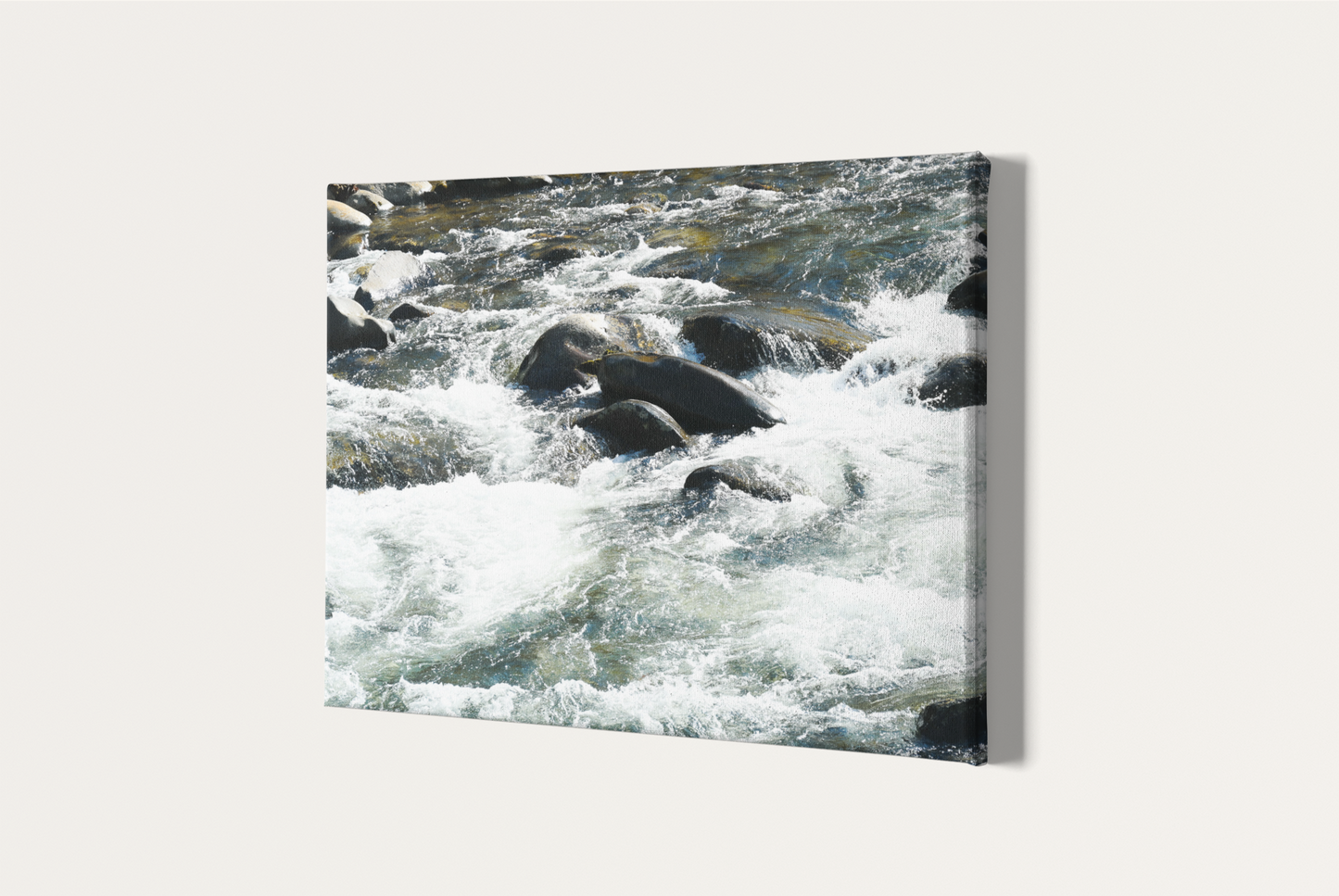 Waterfall and rocks nature photography canvas print