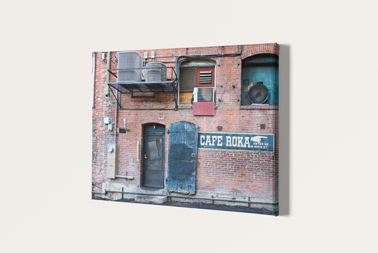 Travel brick building street view photography canvas print