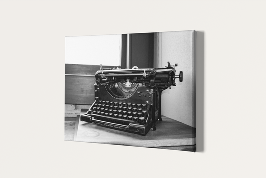 Antique typewriter photography canvas print