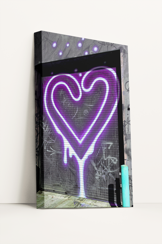 Travel Tampa streetview heart graffiti canvas photography print purple edition