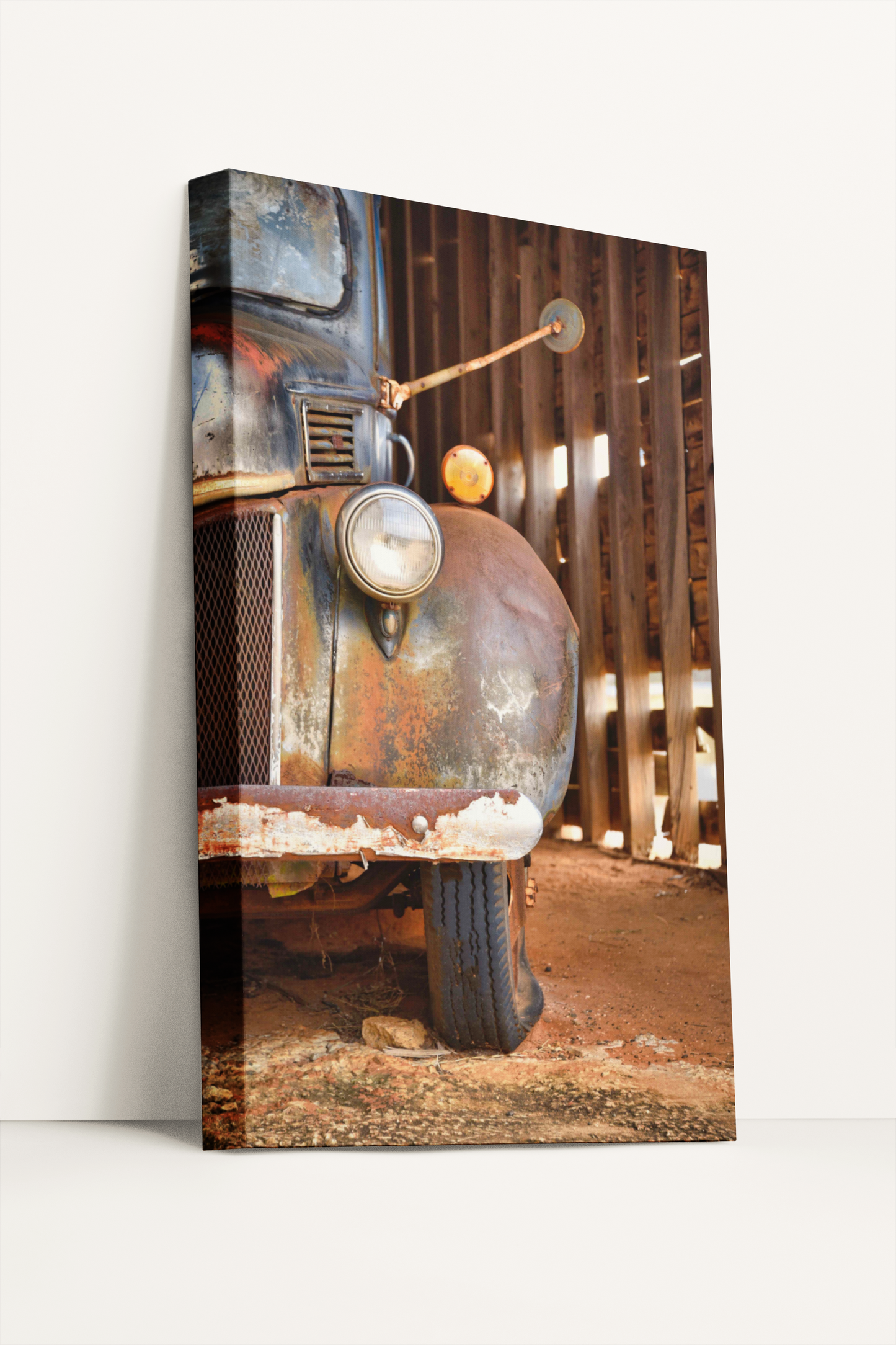 Rustic old Ford truck barn photography canvas print