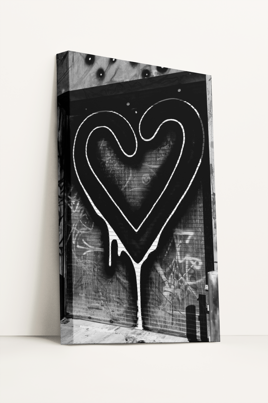 Travel Tampa streetview heart graffiti canvas photography print