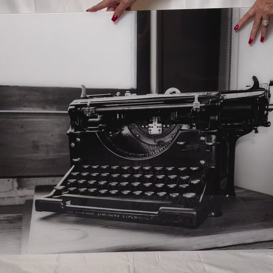 Antique typewriter photography acrylic print video preview